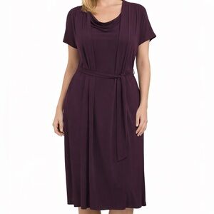 Axcess Plum Colored Belted Dress